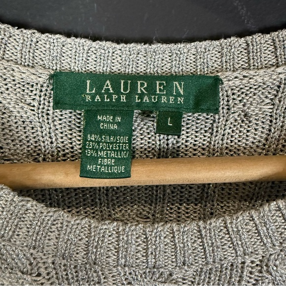 Ralph Lauren Metallic Knit Sweater Silk size Large - Picture 4 of 16